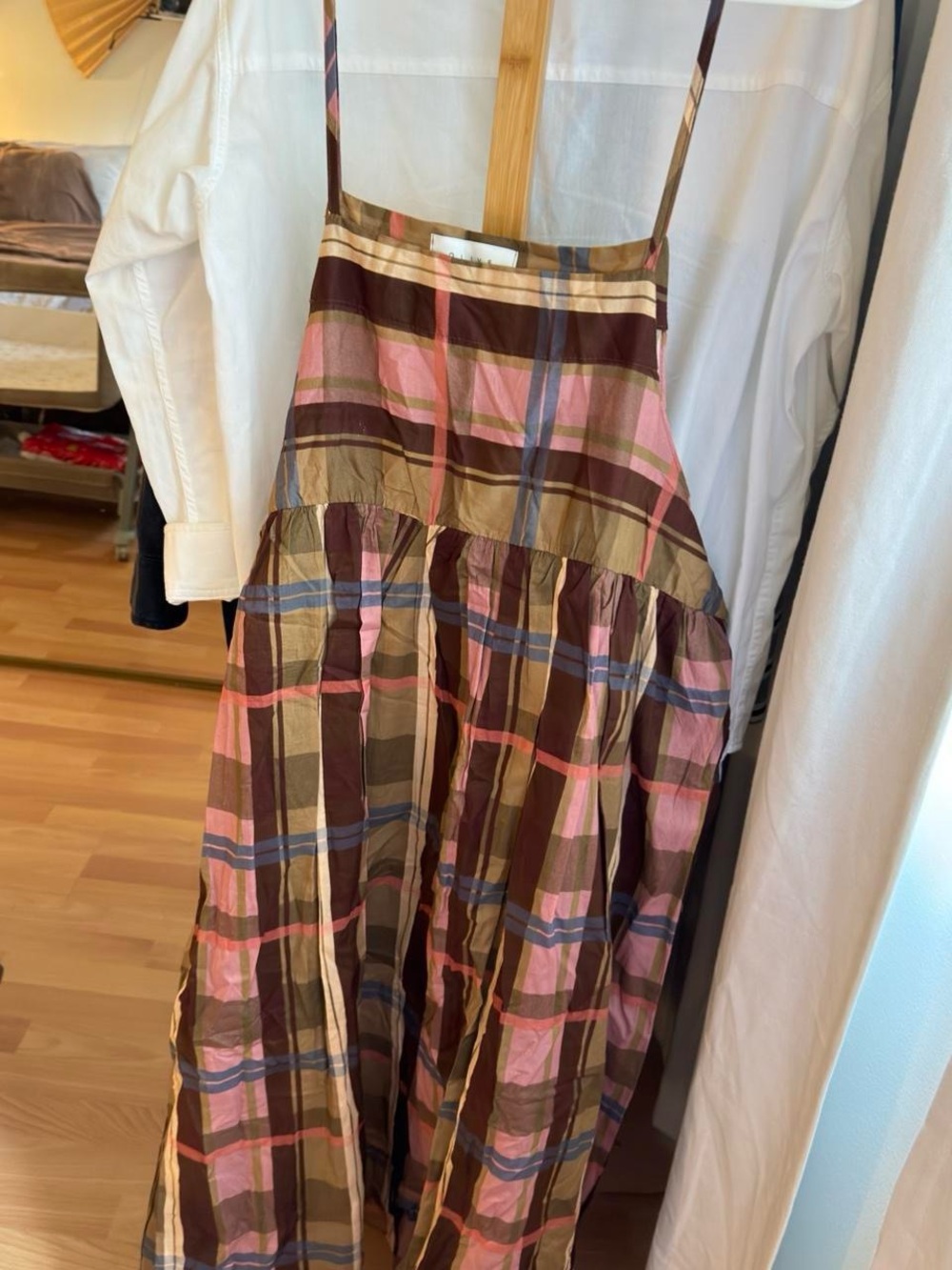 Olive Clothing Check Slip Dress, Pink - Picture 4 of 5